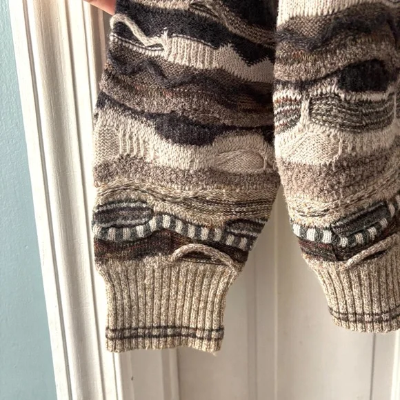 Norm Thompson Vintage Sweater Mens Textured Coogi Style Brown Medium - Picture 11 of 13